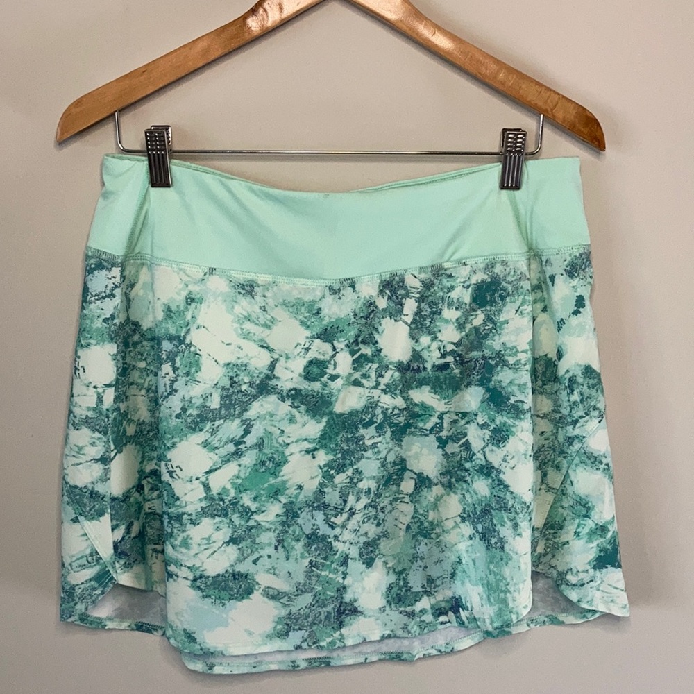 NWOT ZELOS Tennis Golf Green Printed Skirt Large